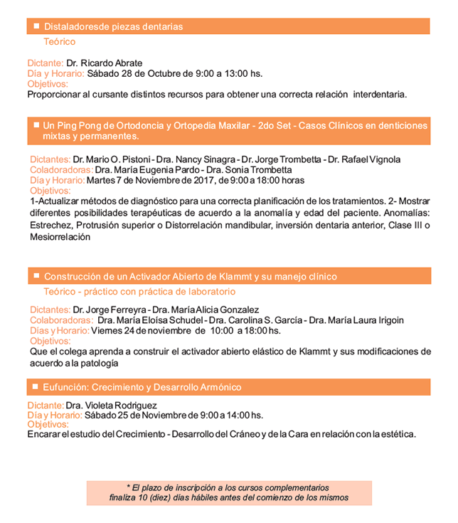 Cursos Complementarios 2017