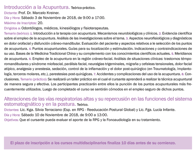 Cursos Multidisciplinarios 2018