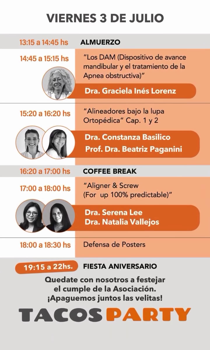 Jornadas 2 Días con La Ortopedia y La Ortodoncia 2026 - Agenda Viernes 4 de julio