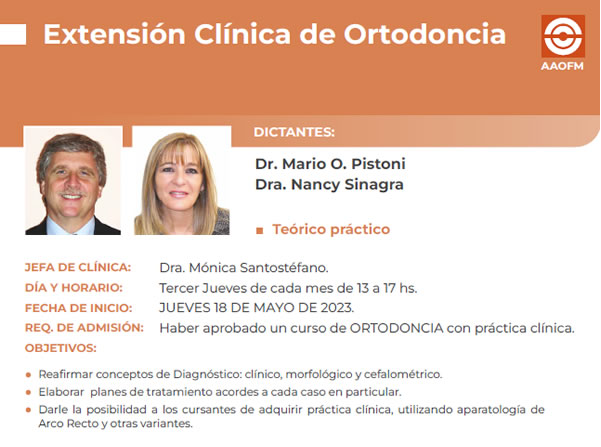 Extensin Clnica de Ortodoncia - Dr. Mario O. Pistoni y Dra. Nancy Sinagra.