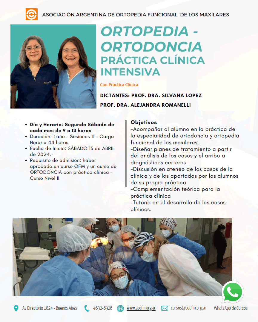 Entrenamiento Clínico Intensivo en OFM y Ortodoncia 2024/01 - Dra. Silvana López y Dra. Alejandra Romanelli -