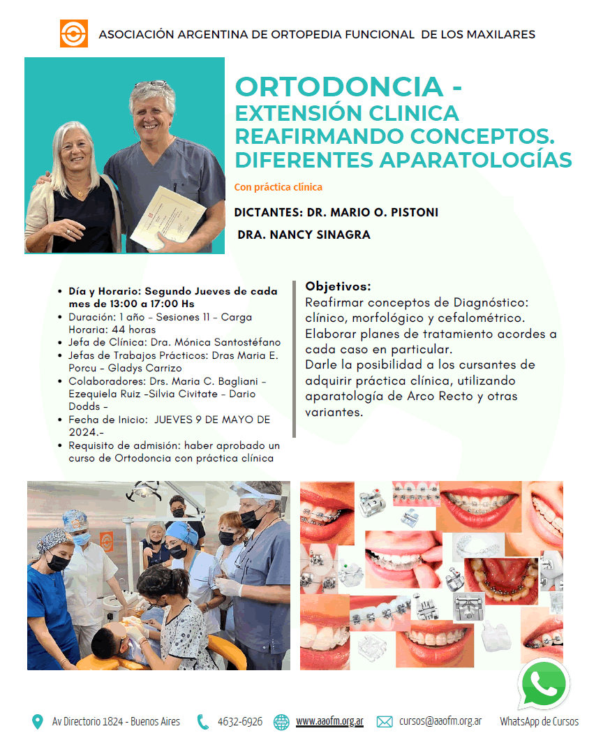 Entrenamiento Clínico Intensivo en OFM y Ortodoncia 2024/02 - Dr. Mario O. Pistoni y Dra. Nancy Sinagra -