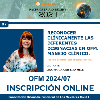 Capacitación OFM Nivel I 2024/07 - Prof. Dra. María Cristina Mele -