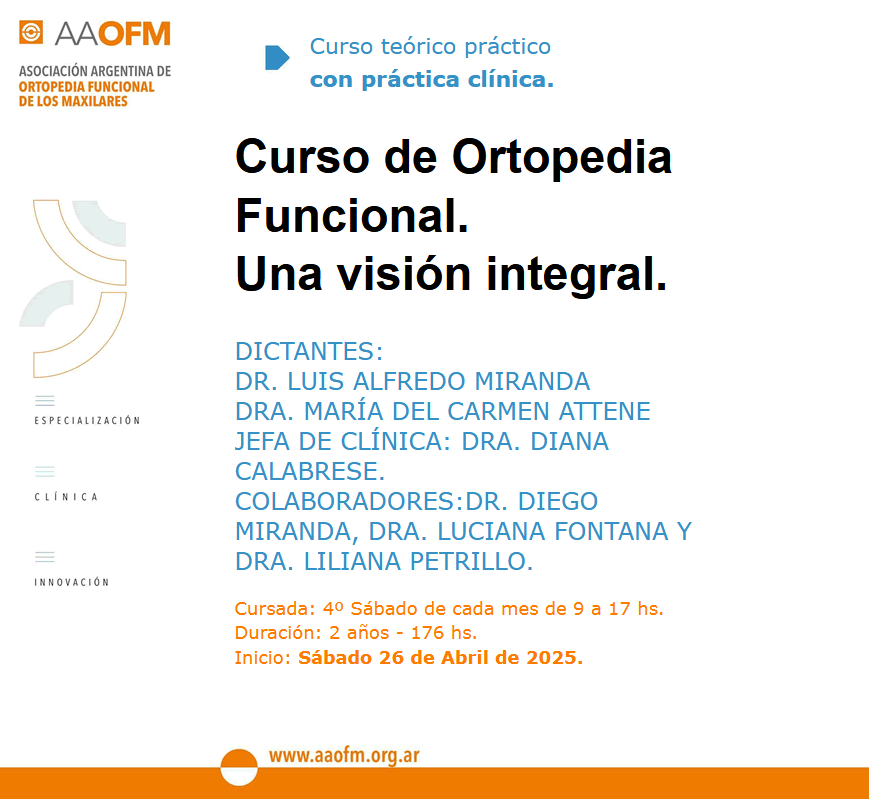 Curso de Ortopedia con atención clínica de pacientes Nivel Inicial 2025/05 Dr. Luis Alfredo Miranda - Dra. María del Carmen Attene