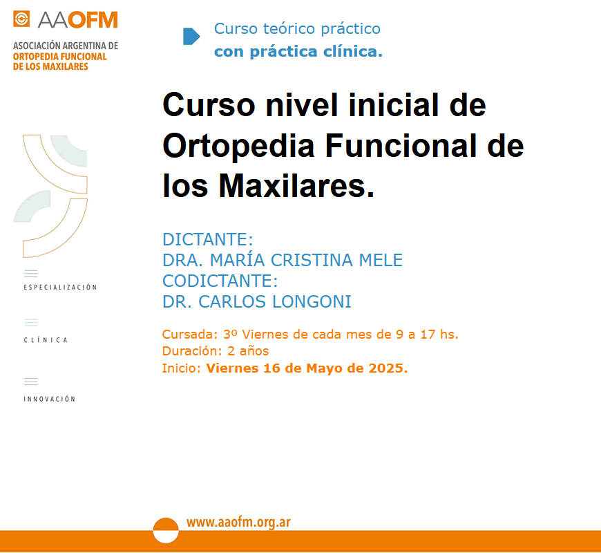 Curso de Ortopedia con atención clínica de pacientes Nivel Inicial 2025/06 Dra. María Cristina Mele - Dr. Carlos Longoni